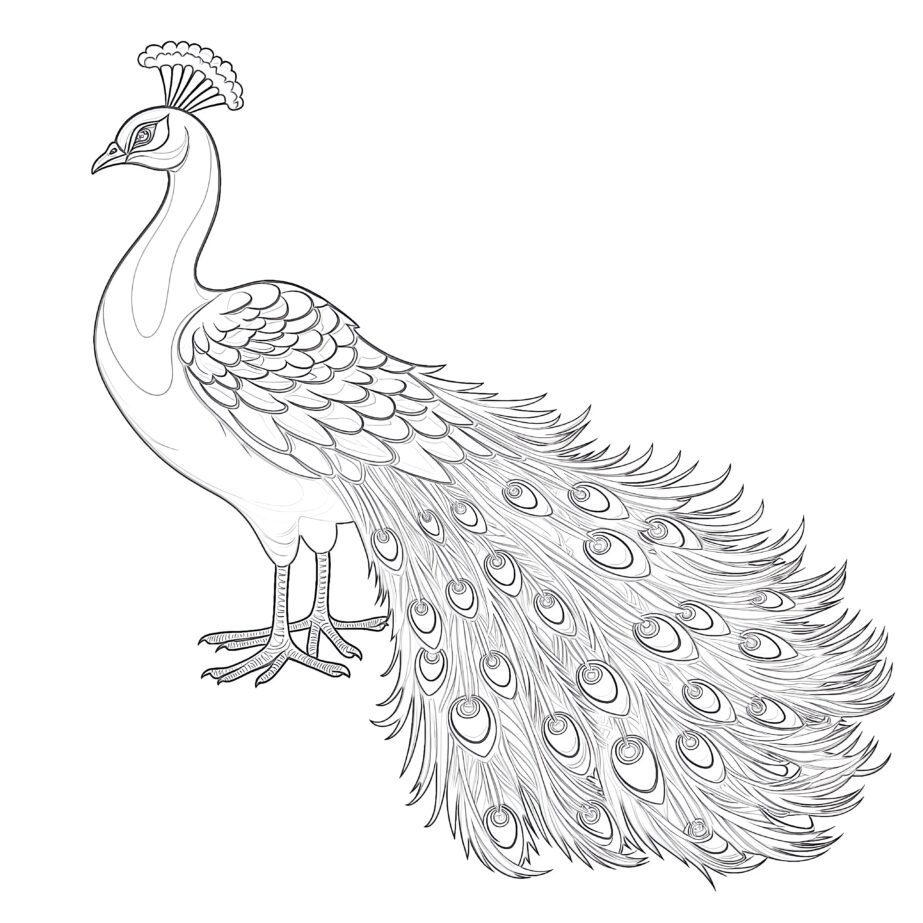 peacock coloring page