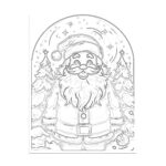 Tarjeta De Navidad Con Papá Noel Para Colorear