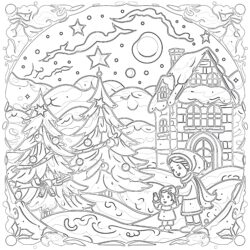 Christmas Eevee - Printable Coloring page