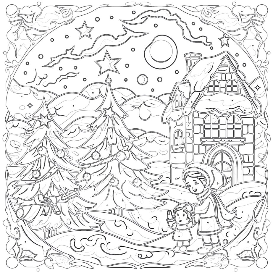 Christmas Eevee Coloring Page
