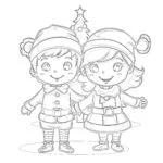 Christmas Friends Coloring Page