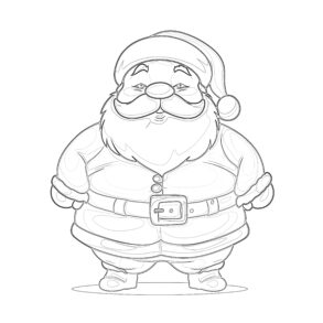 Chubby Santa Coloring Page