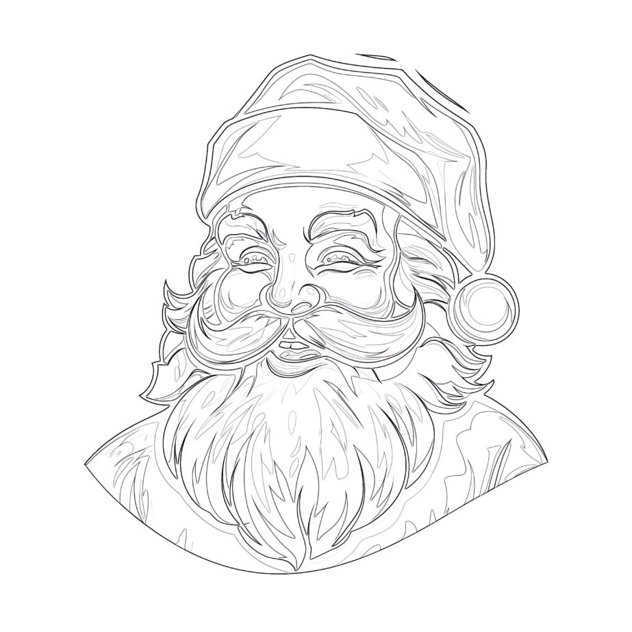Classic Santa Claus Coloring Page