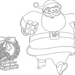 Santa Landing - Printable Coloring page