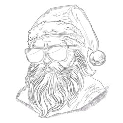 Chubby Santa - Printable Coloring page