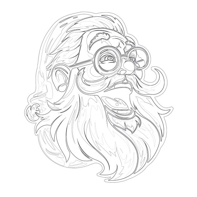 Laughing Santa Claus Coloring Page | Coloring Pages Mimi Panda