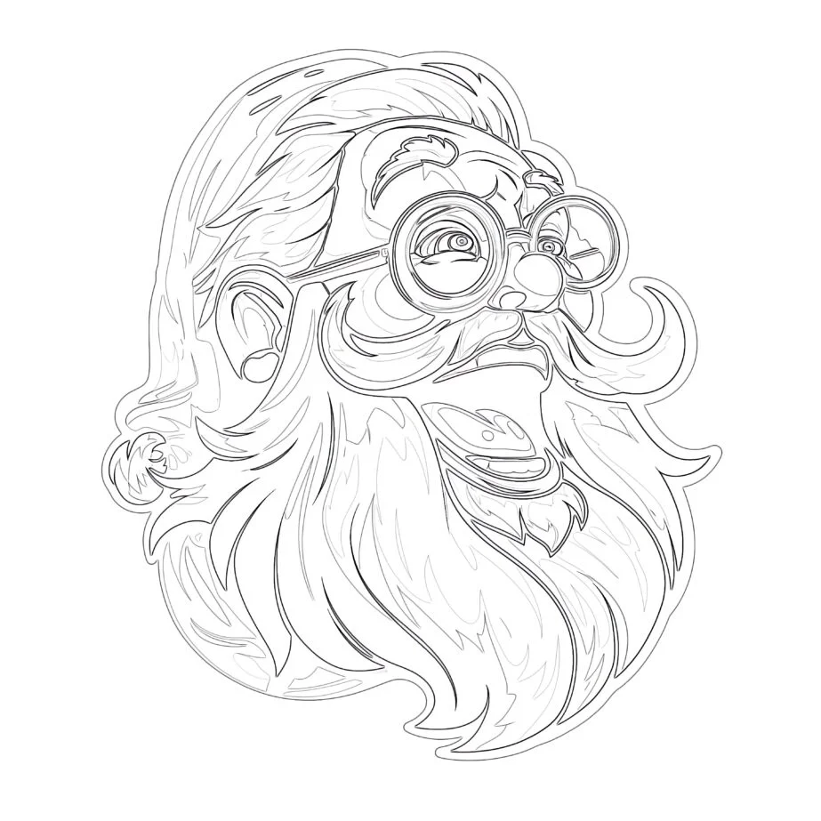 Laughing Santa Claus Coloring Page