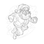 Run Santa Coloring Page