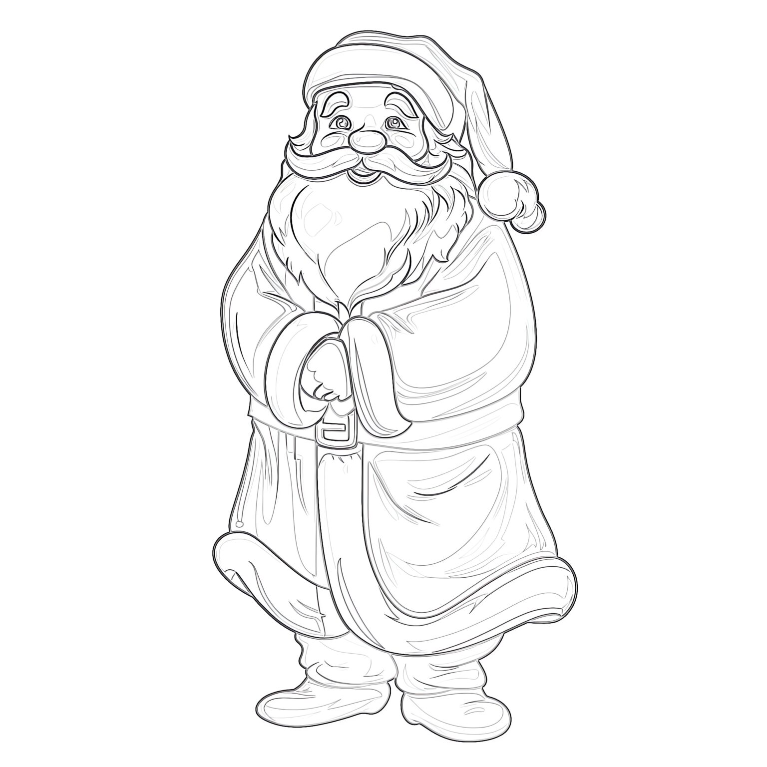 Santa Claus Statue Coloring Page | Coloring Pages Mimi Panda