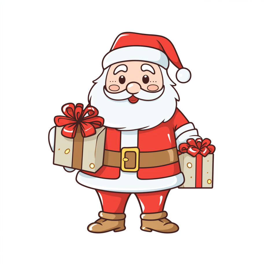 Santa With Gifts Coloring Page 2Original image