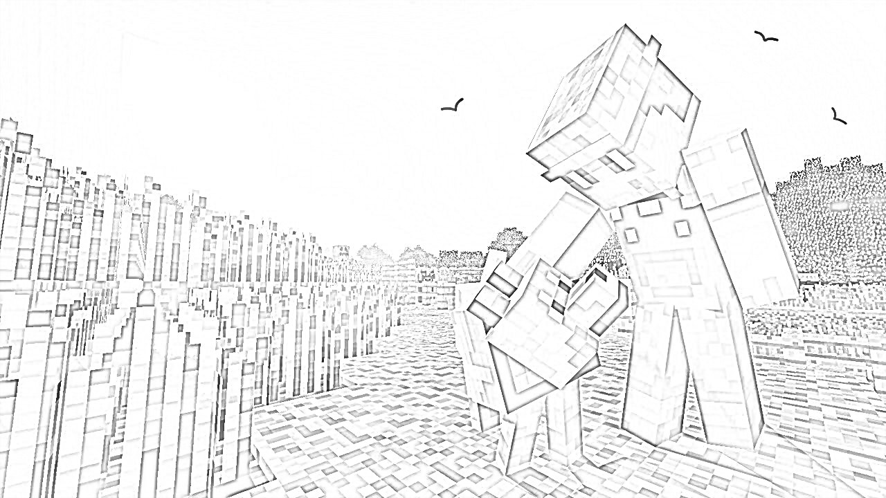 Minecraft Farmer - Coloring page