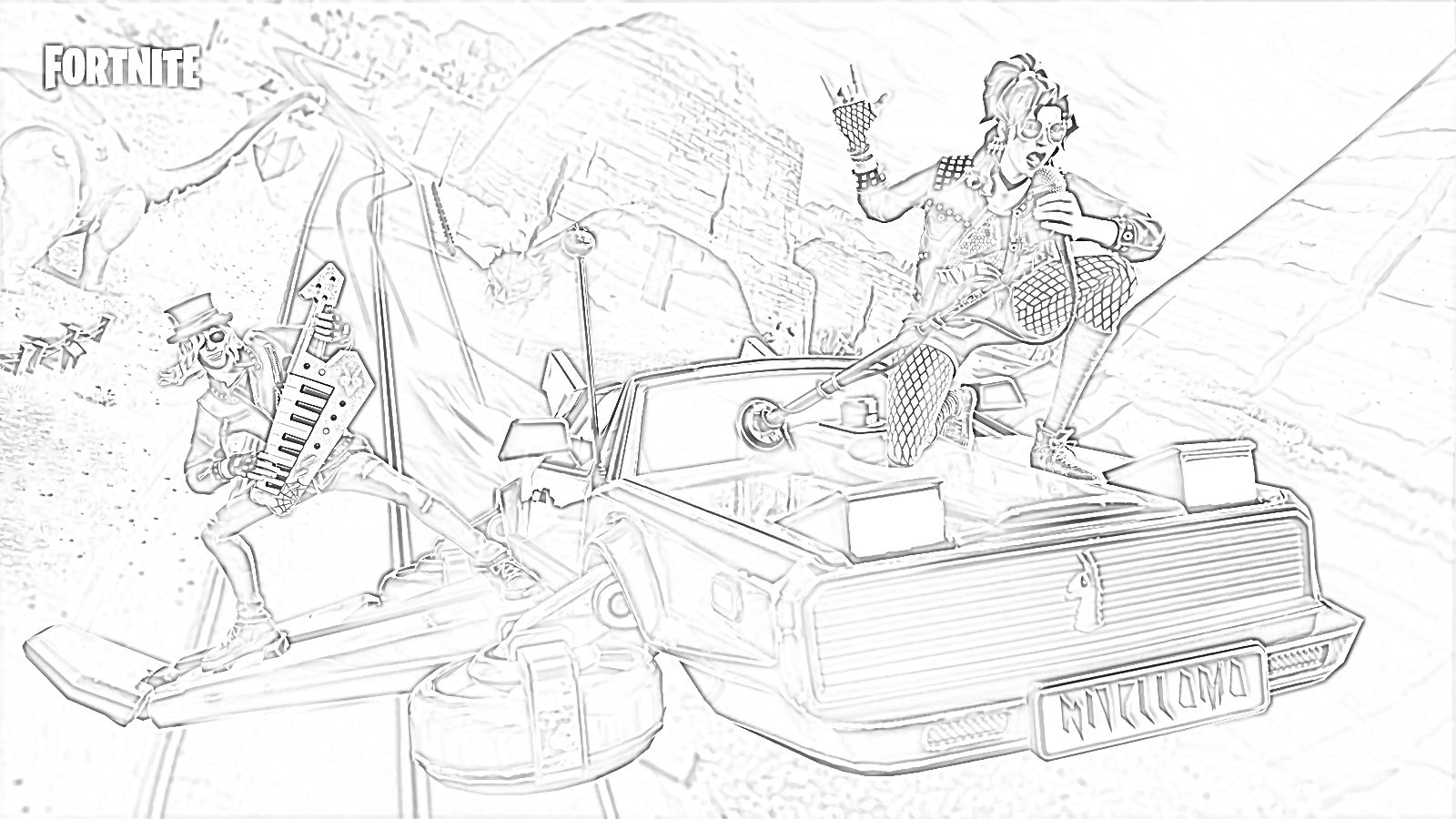 Fortnite Car - Coloring page