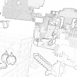 Minecraft Hogwarts - Coloring page