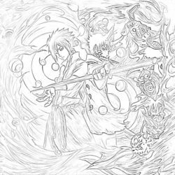 Anime Naruto and Sasuke - Printable Coloring page