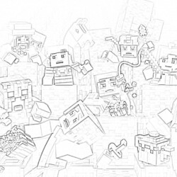 Minecraft Christmas - Coloring page