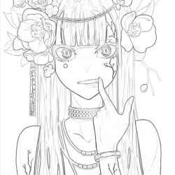 Kawaii Anime Girl - Printable Coloring page