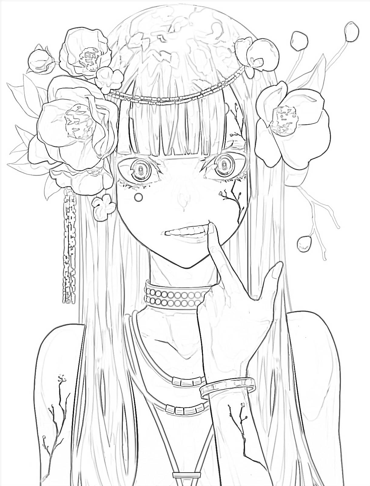 Anime Portrait coloring page - Mimi Panda