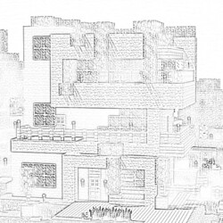 Minecraft House - Coloring page