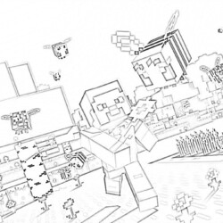Minecraft Wallpaper House - Coloring page