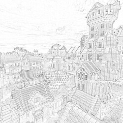 Minecraft Hogwarts - Coloring page
