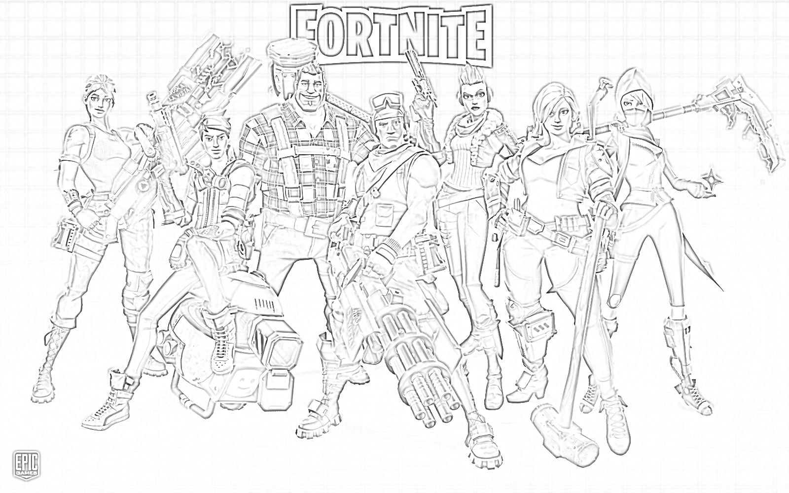 Fortnite Friends - Coloring page