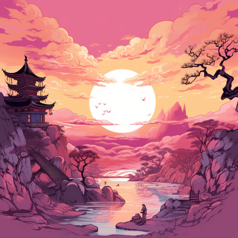Anime Landscape Coloring Page 2Original image