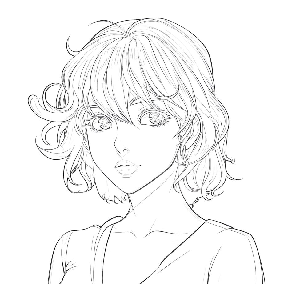 Anime Portrait Coloring Page