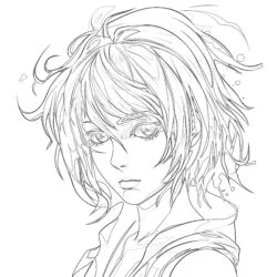 Anime Woman - Printable Coloring page