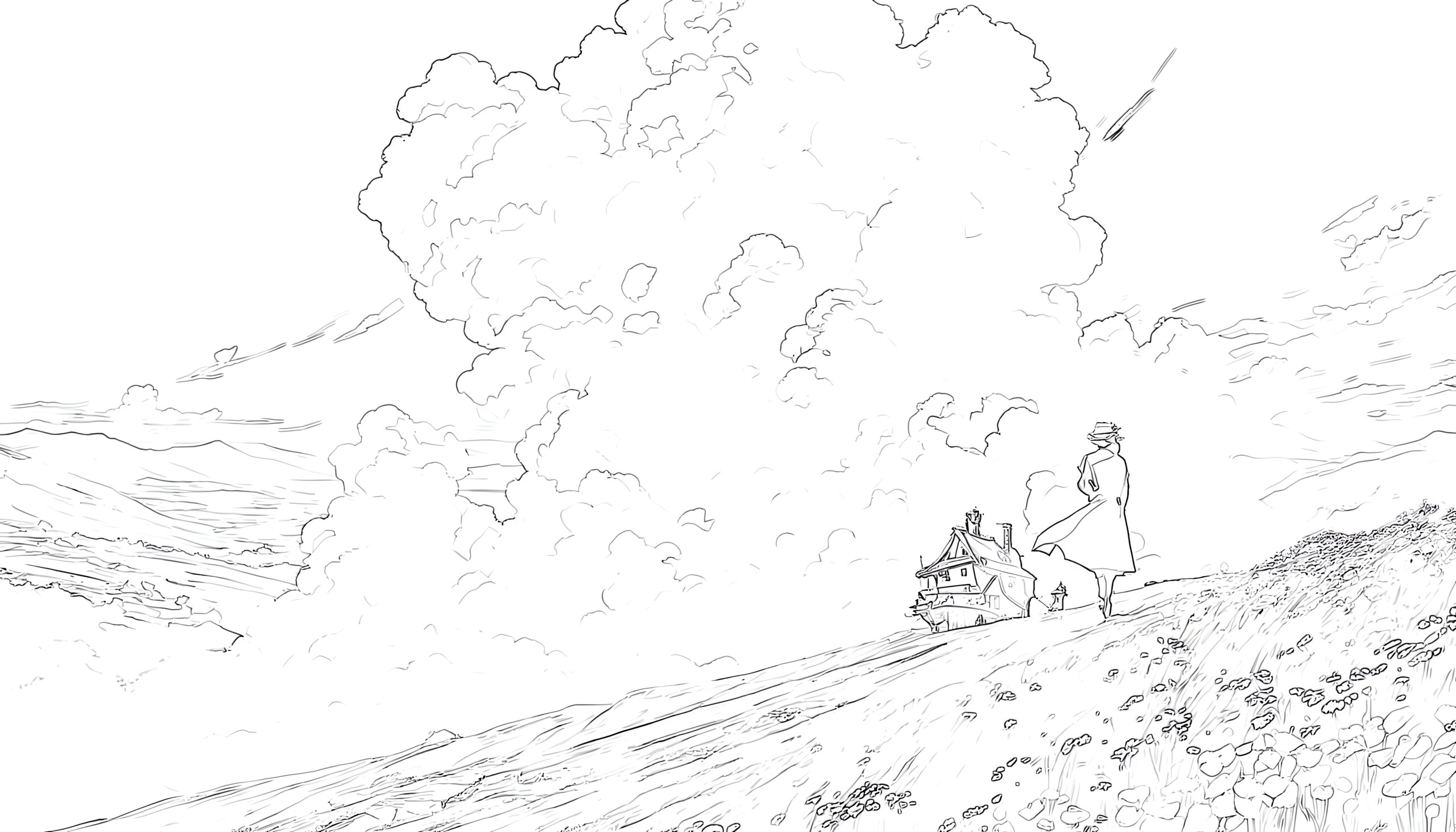 Anime Howl's Moving Castle Coloring Page Mimi Panda