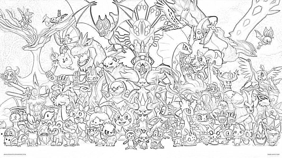 Legendary Pokemon - Coloring page