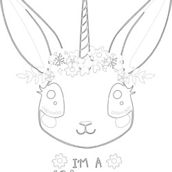 Bunny Unicorn - Printable Coloring page