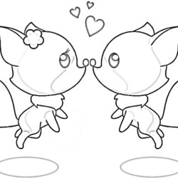 Two foxes - Printable Coloring page