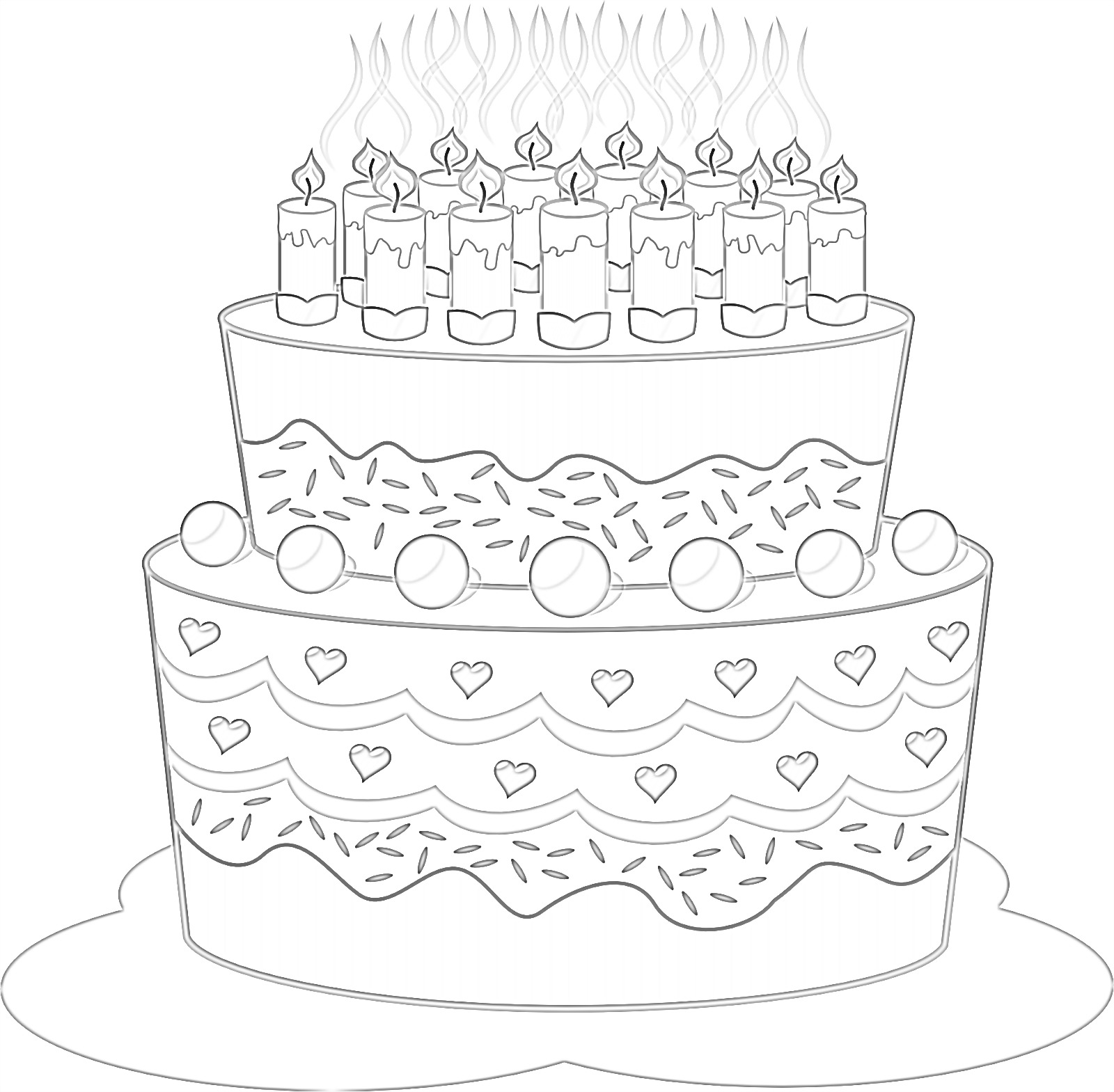 Birthday Cake - Coloring page