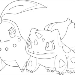 Pokemons with Cakes - Coloring page