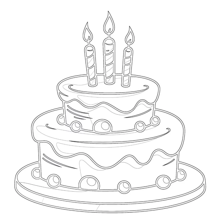 Birthday Cake Coloring Page