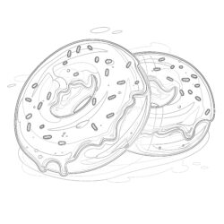 Delicious Donuts - Printable Coloring page