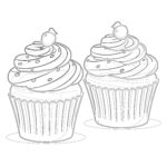 Yummy Cupcakes Coloring Page