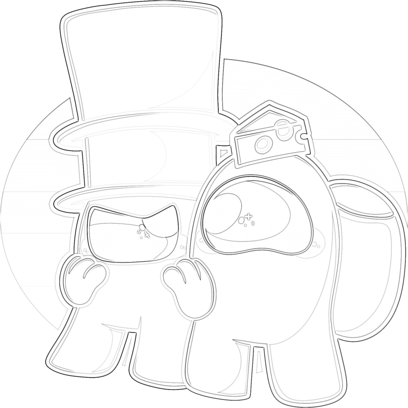 Gentleman and Mr Cheese - Coloring page