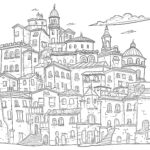 Adult Buildings Coloring Page