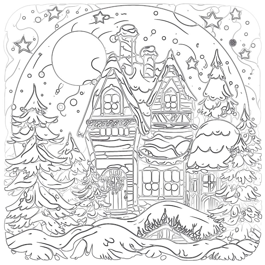 Adult Christmas Coloring Page