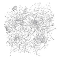 Adult Flowers - Printable Coloring page