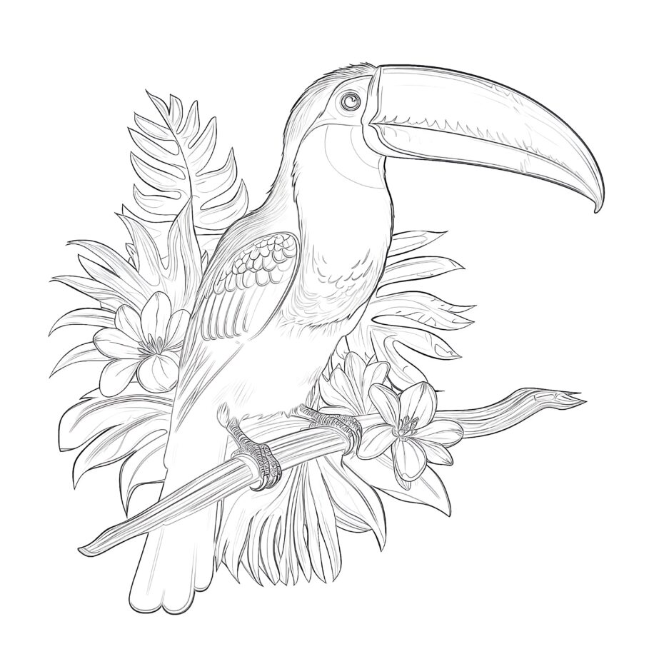 Adult Toucan Coloring Page