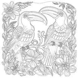 Adult Toucans - Printable Coloring page