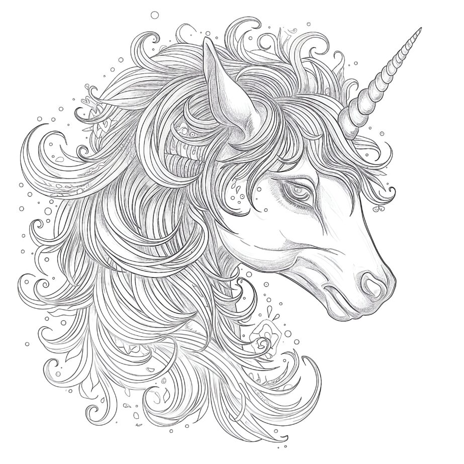 Adult Unicorn Coloring Page