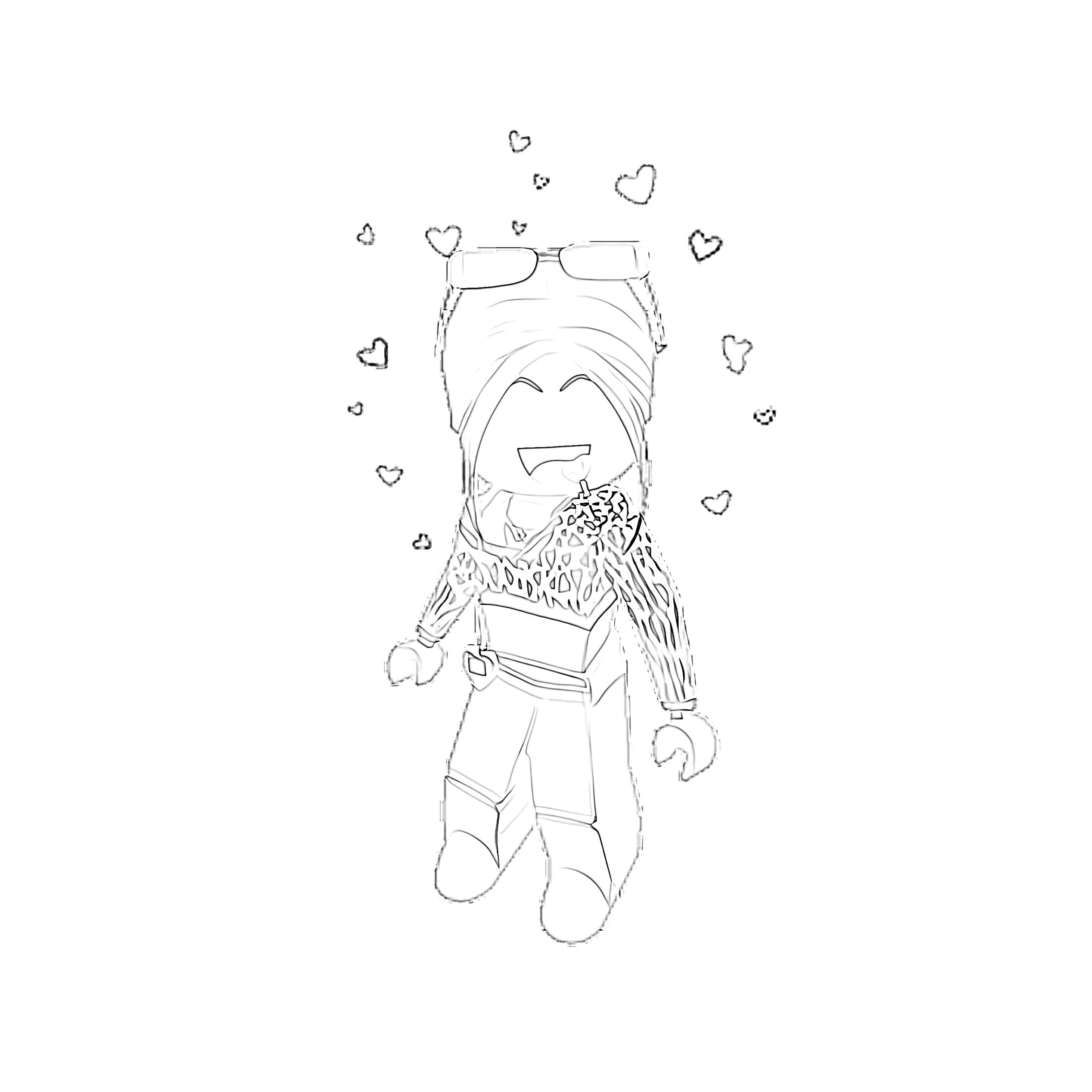 Roblox Skin Hearts coloring page - Mimi Panda