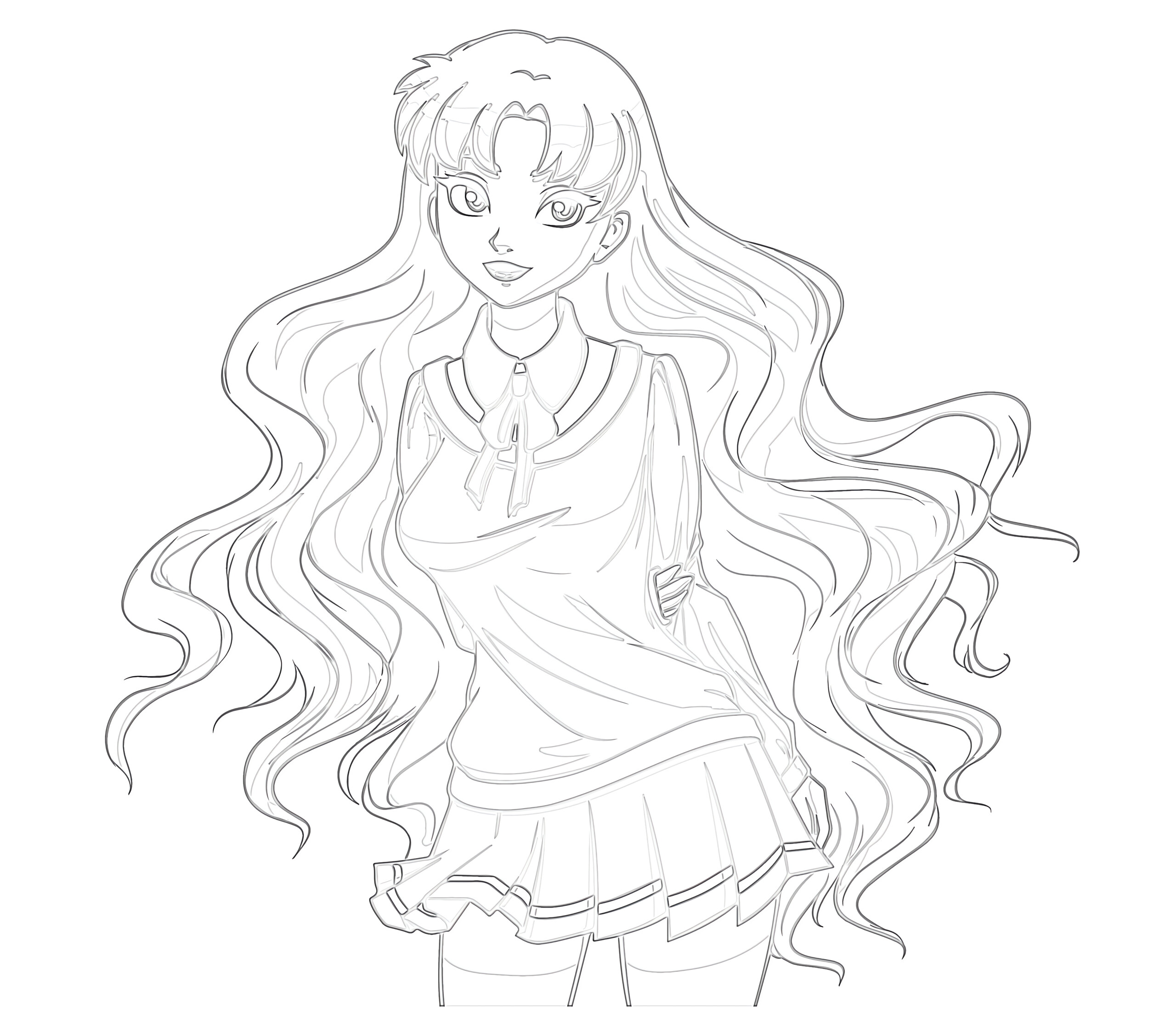 Girl Anime - Coloring page