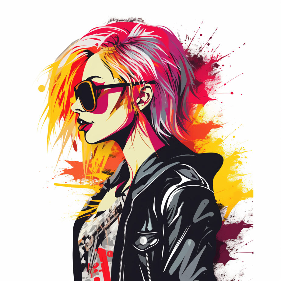 Girl Punk Coloring Page 2
