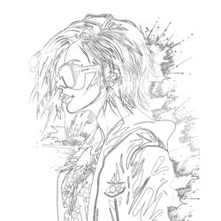 Girl Punk - Printable Coloring page