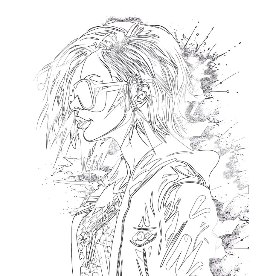 Girl Punk Coloring Page