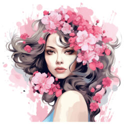 Girl With Pink Flowers - Origin image